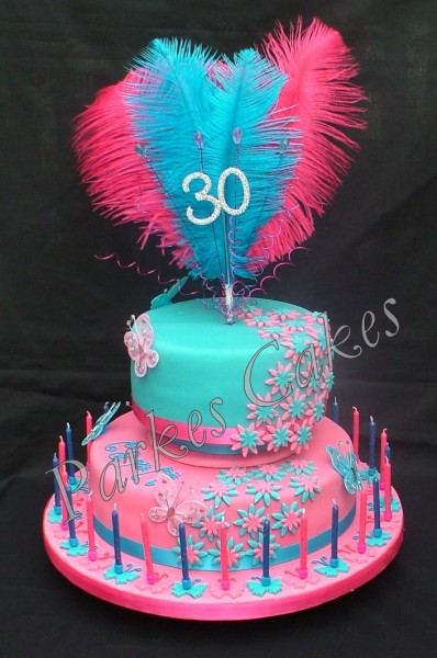 hot pink birthday cake